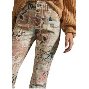 Anthropologie Pilcro The Wanderer Aztec Print Cargo Pants Sz 28 Pink